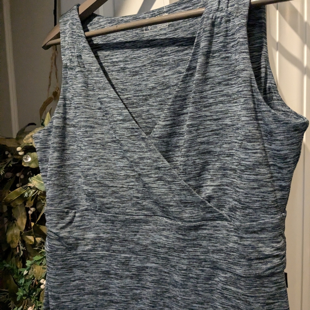 Pretty Stretch Blue Dress Eddie Bauer Medium - Picture 4 of 7